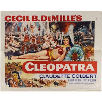 1934/1952 Cecil B DeMille's Cleopatra Folded Half Sheet Movie Poster