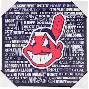 Cleveland Indians Artissimo Typography 13x13 Canvas