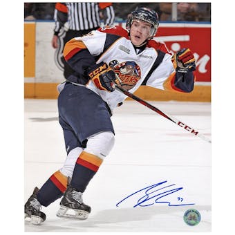 Connor McDavid Autographed Erie Otters white jersey 8x10 Hockey Photo (AJ's COA)