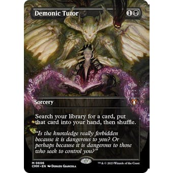 Magic the Gathering Commander Masters BORDERLESS Demonic Tutor NEAR MINT (NM)