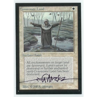 Magic the Gathering Beta Artist Proof Consecrate Land - SIGNED BY JEFF A. MENGES