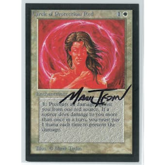 Magic the Gathering Beta Artist Proof Circle of Protection: Red - SIGNED BY MARK TEDIN