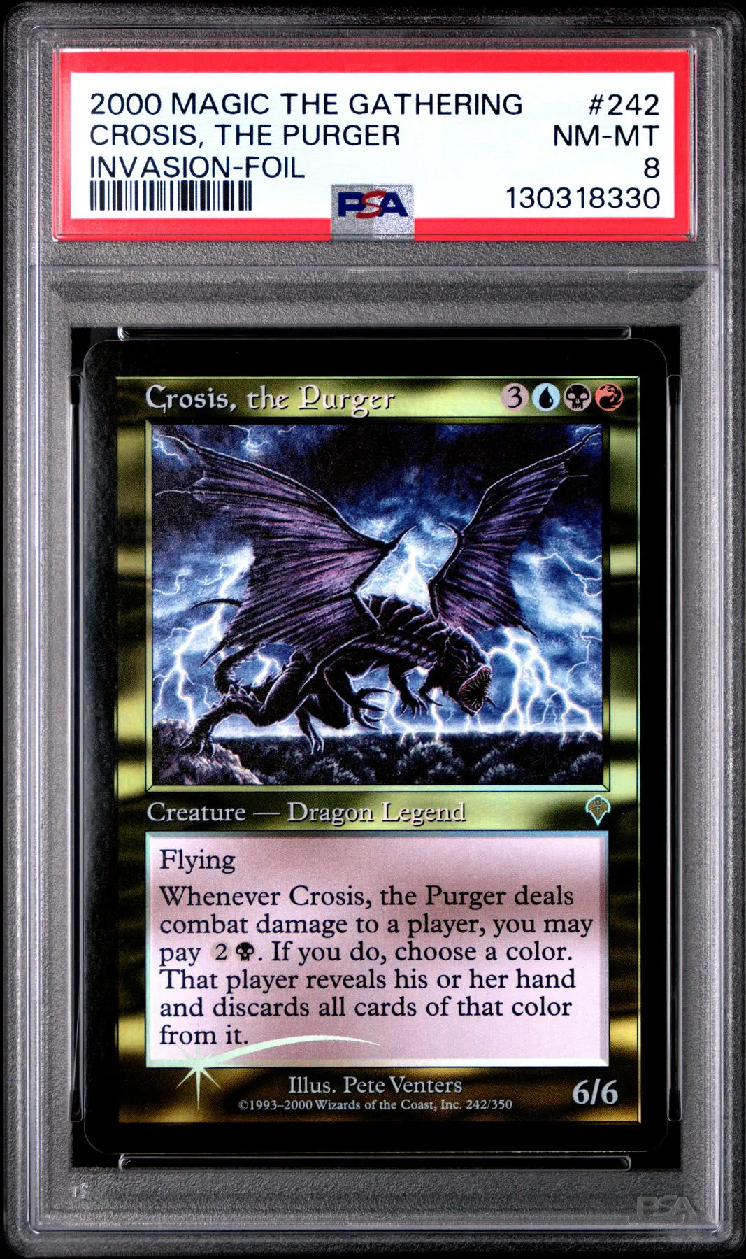 Magic the Gathering Invasion FOIL Crosis, the Purger PSA 8 NEAR MINT NM | DA Card World Magic the Gathering Invasion FOIL Crosis, the Purger PSA 8 NEAR MINT NM | DA Card World