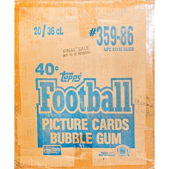 1986 Topps Football Wax 20-Box Case
