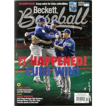 2017 Beckett Baseball Monthly Price Guide (#130 Janruary) (CUBS WIN!)