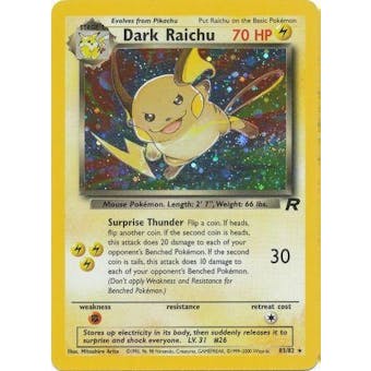 Pokemon Team Rocket Single Dark Raichu - MODERATE PLAY (MP)