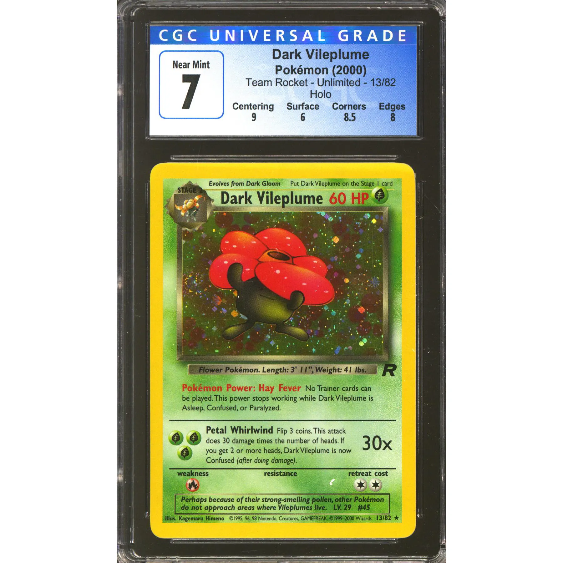 Pokemon Team Rocket Dark Vileplume 13/82 CGC 7 subs | DA Card World Pokemon Team Rocket Dark Vileplume 13/82 CGC 7 subs | DA Card World