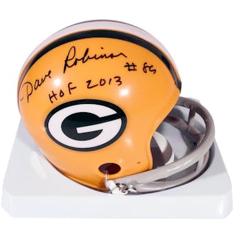 Dave Robinson Autographed Green Bay Packers Football Mini Helmet Leaf