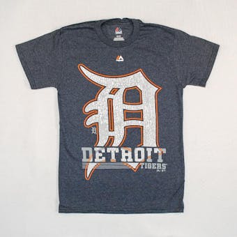 Detroit Tigers Majestic Navy 6th Inning Dual Blend Tee Shirt (Adult L)