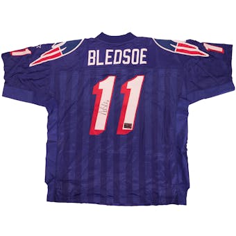 Drew Bledsoe Autographed New England Patriots Authentic Starter Jersey Mounted Memories