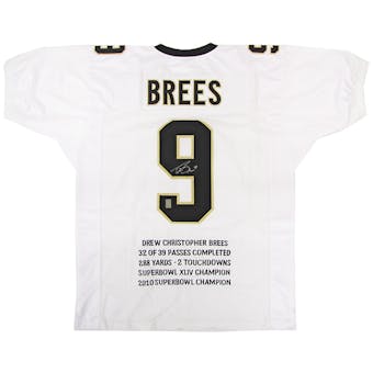 Drew Brees Autographed New Orleans Saints Stat Jersey (GTSM COA)