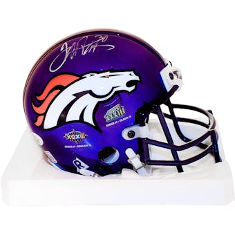 Terrell Davis Autographed Denver Broncos Limited Edition Chrome Mini Helmet (JSA)