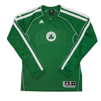 Boston Celtics Adidas Green On Court Shooter Long Sleeve Performance Tee Shirt