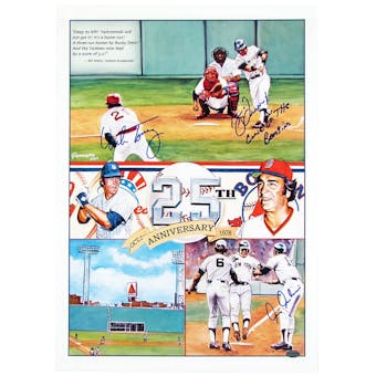Bucky Dent, Mike Torrez, Chris Chambliss Autographed New York Yankees 78 WS Collage Leaf