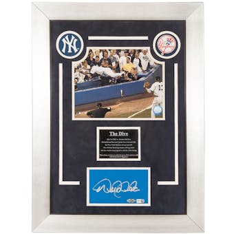 Derek Jeter Autographed Framed New York Yankees "The Dive" Stadium Wall (Steiner)