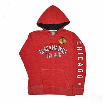 Chicago Blackhawks Old Time Hockey Red Brittany Full Zip Fleece Hoodie (Womens L)