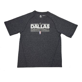 Dallas Mavericks Adidas Grey Climalite Performance Tee Shirt (Adult L)