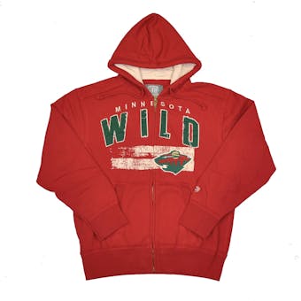 Minnesota Wild Old Time Hockey Sumner Red Full Zip Hoodie (Adult XL)
