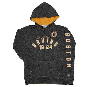 Boston Bruins Old Time Hockey Black Brittany Full Zip Fleece Hoodie (Womens L)