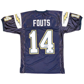 Dan Fouts Autographed San Diego Chargers Navy Blue Jersey (Mounted Memories)