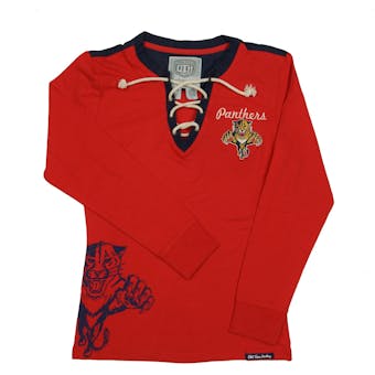 Florida Panthers Old Time Hockey Red Rachel Womens L/S Jersey T-Shirt (Womens M)