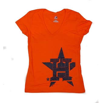 Houston Astros Majestic Orange Surefire Victory Tee Shirt (Womens L)