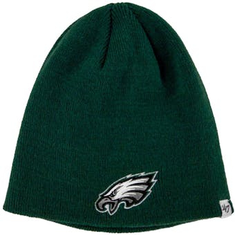 Philadelphia Eagles '47 Brand Green Cuffless Knit Beanie Winter Hat (Adult One Size)