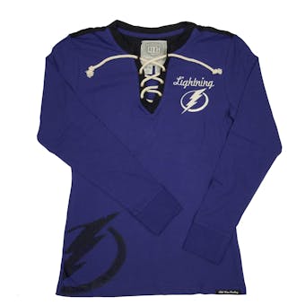 Tampa Bay Lightning Old Time Hockey Royal Rachel Womens L/S Jersey T-Shirt