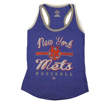 New York Mets Majestic Blue Authentic Tradition Tank Top (Womens L)