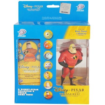 Disney Pixar Treasures Trading Cards Box with Mr. Incredible Figure