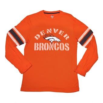 Denver Broncos Majestic Orange Corner Blitz Long Sleeve Tee Shirt (Adult M)