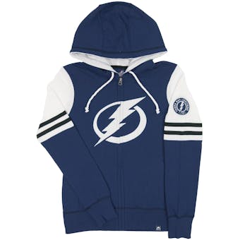 Tampa Bay Lightning Majestic Turnbuckle Blue Zip Up Hoodie (Womens Large)