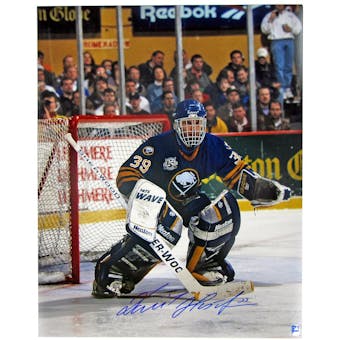 Dominik Hasek Autographed Buffalo Sabres 16x20 Blue Jersey Photo