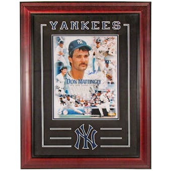 Don Mattingly Autographed NY Yankees Framed Photograph (Mounted Memories COA)