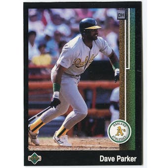 1989 Upper Deck Dave Parker Oakland A's Blank Back Black Border Proof