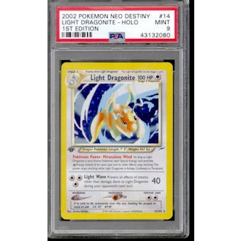 Pokemon Neo Destiny 1st Edition Light Dragonite 14/105 PSA 9