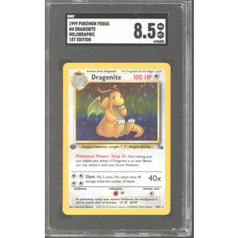 Pokemon Fossil 1st Edition Dragonite 4/62 SGC 8.5