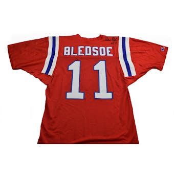 Drew Bledsoe New England Patriots Autographed Authentic Red Patriots Jersy - PSA