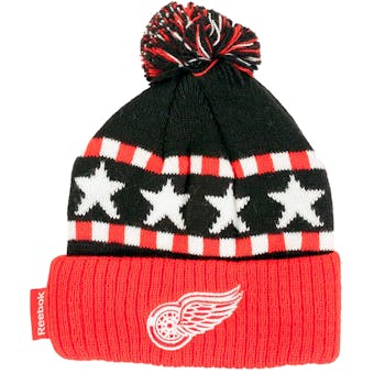 Detroit Red Wings Reebok Team Stars and Stripes Cuffed Knit with Pom Hat (Boys 4-7)
