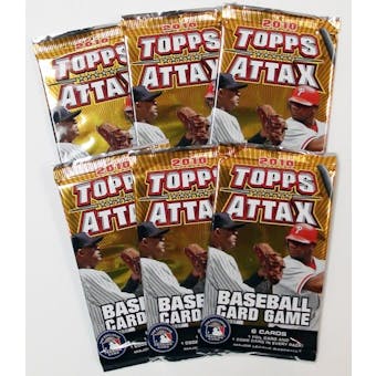 2010 Topps Attax Baseball Booster Pack (Lot of 6)