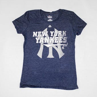 New York Yankees Majestic Navy Take That Tee Shirt (Womens S)