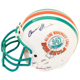 Don Shula Autographed Miami Dolphins All-Time Winningest Coach Mini Helmet (JSA)