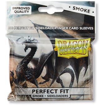 Dragon Shield Card Sleeves Perfect Fit Side Loading - Smoke (100 Ct.)