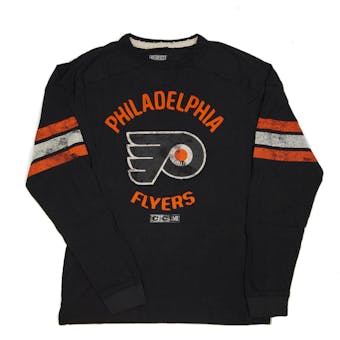 Philadelphia Flyers CCM Reebok Black Name & Logo Applique L/S Tee Shirt (Adult XL)