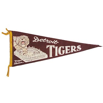 Detroit Tigers - Briggs Stadium 1950's Pennant