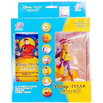 Disney Pixar Treasures Trading Cards Box with Woody Figure