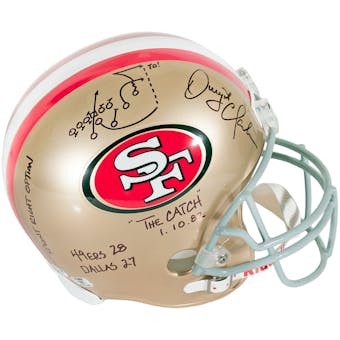 Dwight Clark Autographed San Francisco 49ers "The Catch" Diagramed Full Size Helmet *PSA