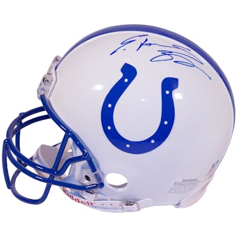 Edgerrin James Autographed Indianapolis Colts Authentic Proline Helmet Mounted Memories