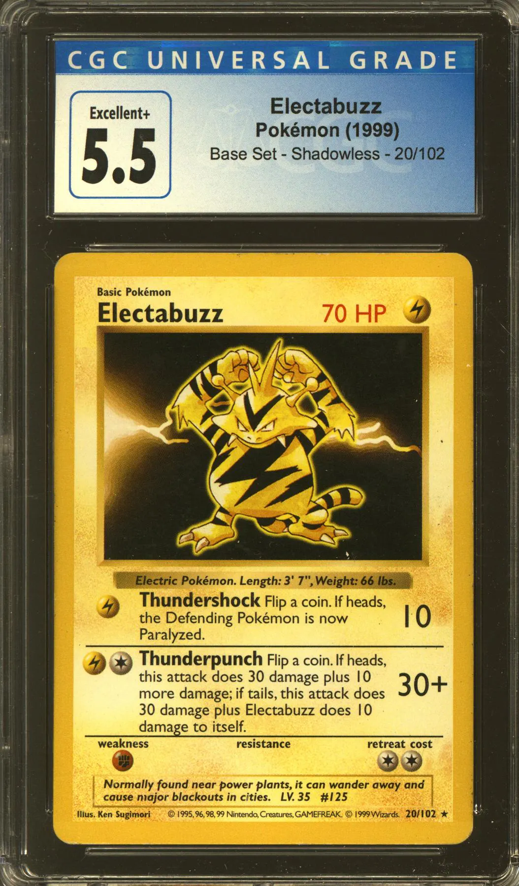 Pokemon Base Set Rare Electabuzz #20 (Shadowless - LP) Pokemon Base Set Rare Electabuzz #20 (Shadowless - LP)