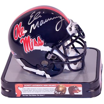 Eli Manning Autographed Ole Miss Rebels Schutt Mini Football Helmet (Press Pass)